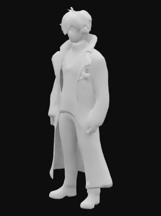 3D model for Красивый современный аниме-вампир, похожий на Ви из бойз-бенда BTS во весь рост, парень.