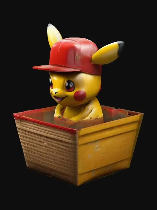 3D model for Покемон в стиле репера живущего в корзинке от макдональдс топовый внешний вид в стиле нулевых