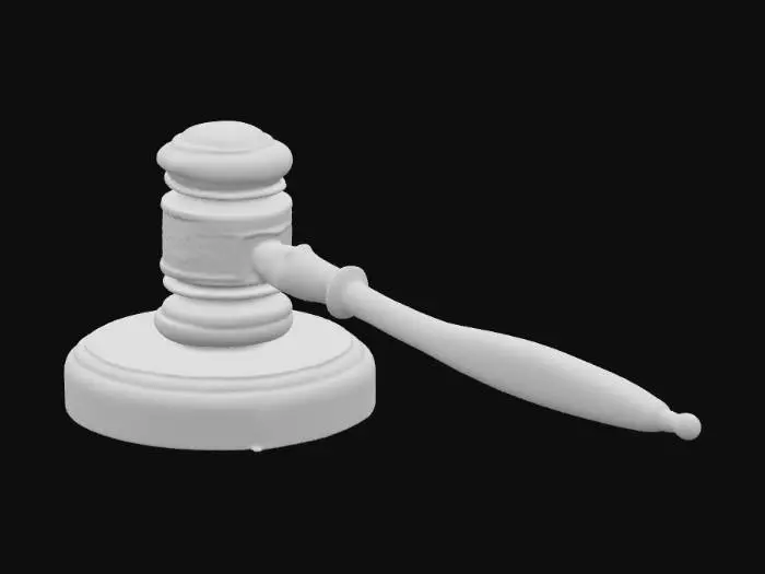 3D model for a wooden judges hammer build of ebony with art deco engravings on it