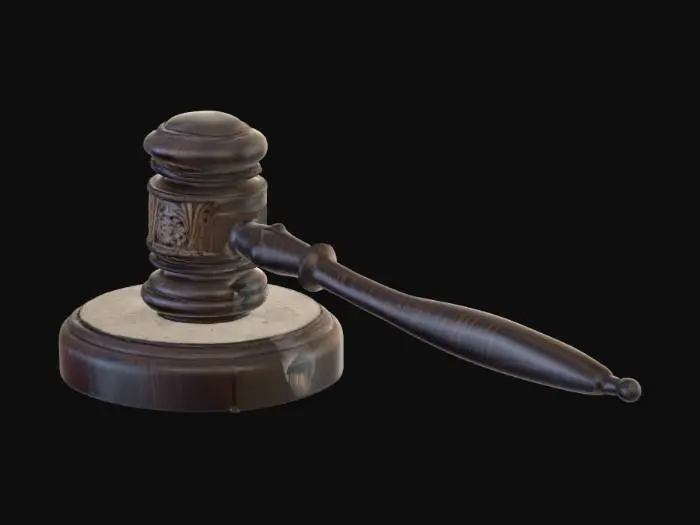 3D model for a wooden judges hammer build of ebony with art deco engravings on it