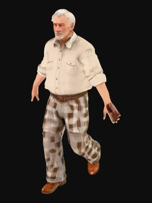 3D model for Contemplation in Checkered Pants