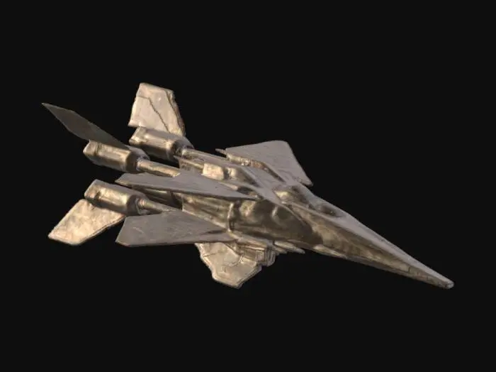 3D model for ((star citizen)), ((spaceship)), (futuristic), The Gatac Staraura, a heavy fighter spaceship backing a huge blow with its huge centra energy canoon