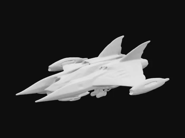 3D model for ((star citizen)), ((spaceship)), (futuristic), The Vanduul scout, a light recon spaceship, half organic, aggressive look