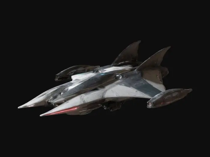 3D model for ((star citizen)), ((spaceship)), (futuristic), The Vanduul scout, a light recon spaceship, half organic, aggressive look