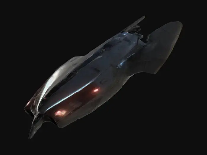 3D model for ((star citizen)), ((spaceship)), (futuristic), The Vanduul scout, a light recon spaceship, half organic, aggressive look