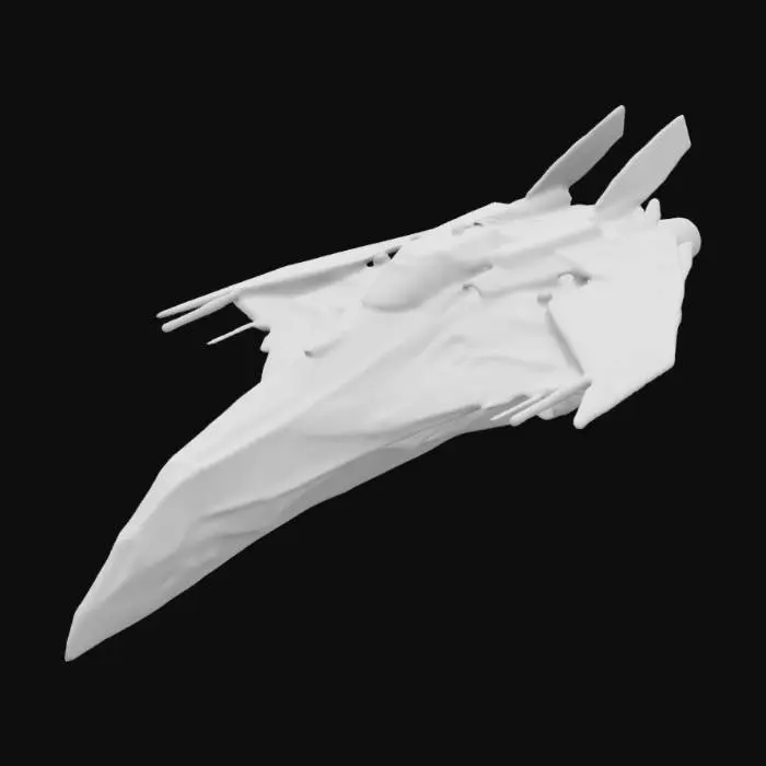 3D model for ((star citizen)), ((spaceship)), (futuristic), The Vanduul Gravitator, a medium fighter spaceship, half organic, aggressive look