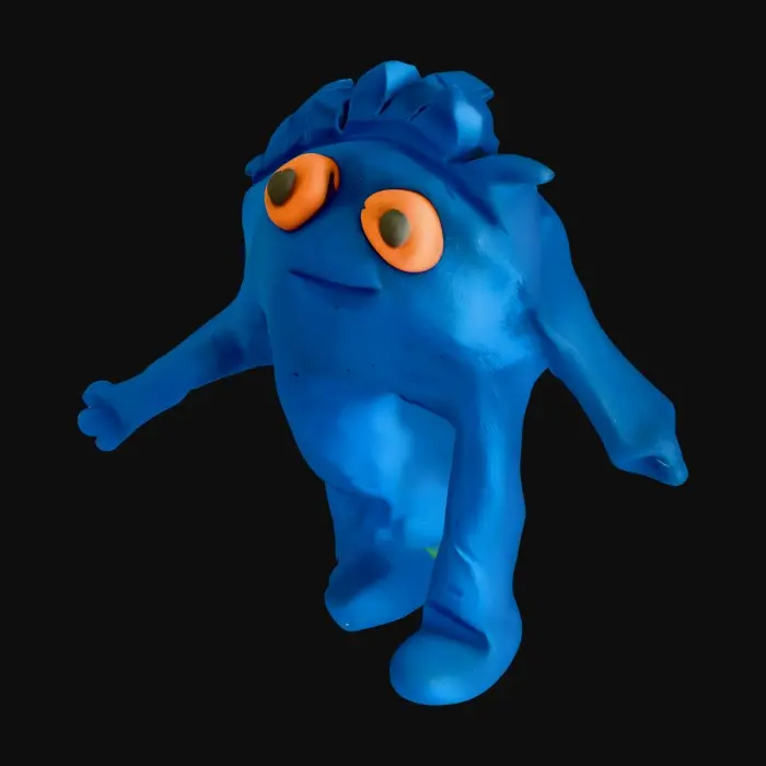 3D model for Blue Spiky Creature