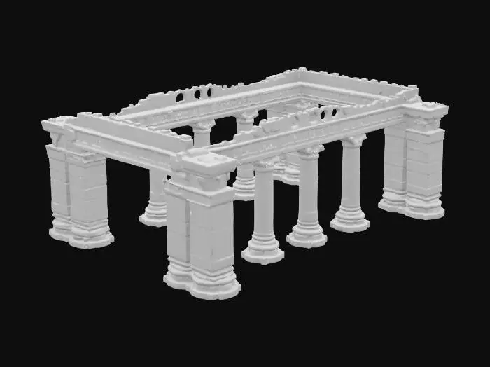 3D model for a greek aqueduct 8k quality, fit for the gods, as if Michelangelo himself made it,  