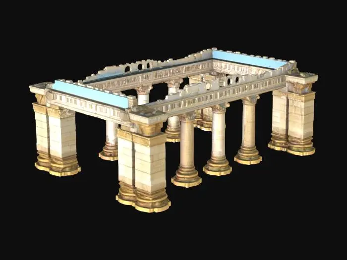 3D model for a greek aqueduct 8k quality, fit for the gods, as if Michelangelo himself made it,  