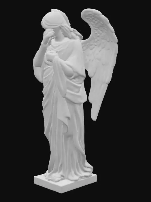3D model for AN EXTREMELY high quality weeping angel statue, marble, high grade texture