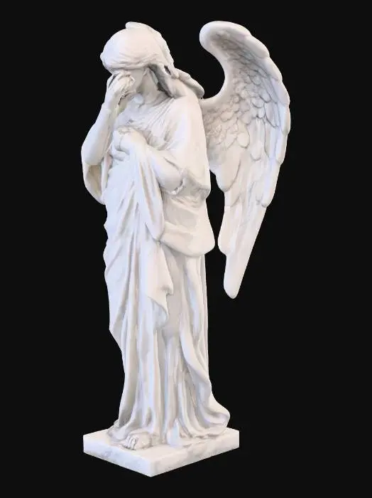 3D model for AN EXTREMELY high quality weeping angel statue, marble, high grade texture