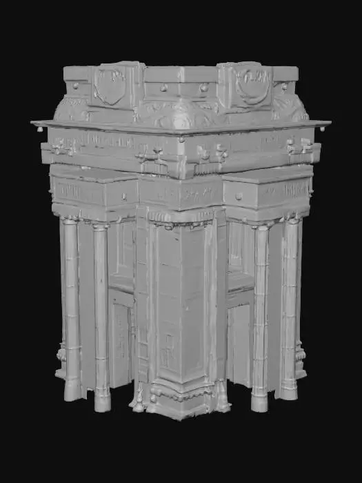 3D model for Highly detailed, photo realistic, monolithic monument of ancient origins, temple for giants, what came before