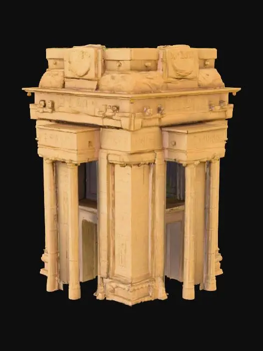 3D model for Highly detailed, photo realistic, monolithic monument of ancient origins, temple for giants, what came before