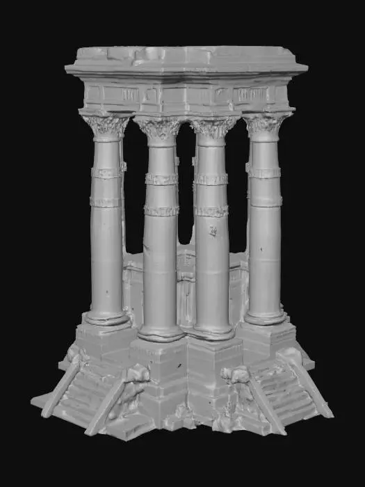 3D model for Highly detailed, photo realistic, monolithic monument of ancient origins, temple for giants, what came before