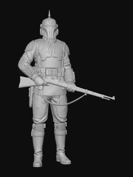 3D model for jango fett if born in time to fight in WW1 for the central powers, full body