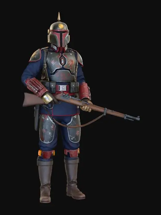 3D model for jango fett if born in time to fight in WW1 for the central powers, full body