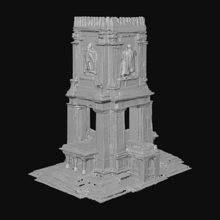 3D model for Highly detailed, photo realistic, monolithic monument of ancient origins, temple for giants, what came before