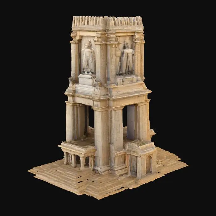 3D model for Highly detailed, photo realistic, monolithic monument of ancient origins, temple for giants, what came before