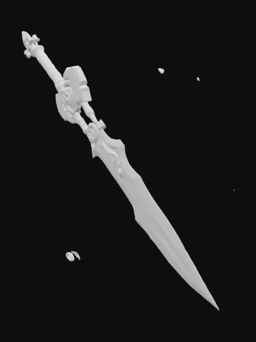 3D model for Design a weapon that embodies the essence of time itself, merging elements from ancient, medieval, and futuristic eras. The weapon should tell a story of its journey through time, stabilizing the timeline by harmonizing the past, present, and future, #ChronoForgeWeapon#