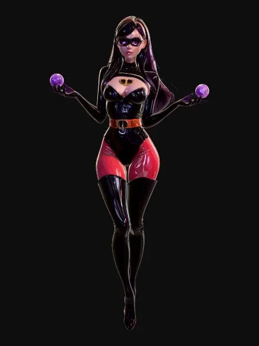 3D model for Latex Vigilante in a Violet Bedroom