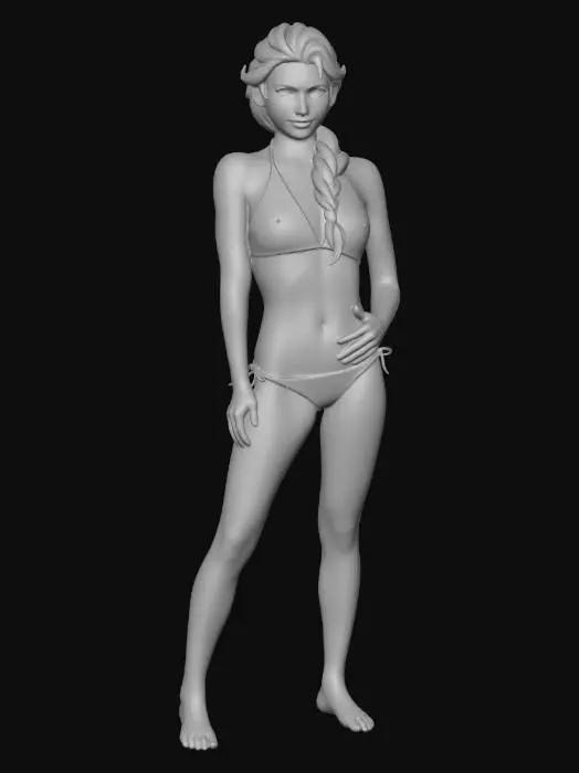 3D model for Ice Princess in a Blue Bikini