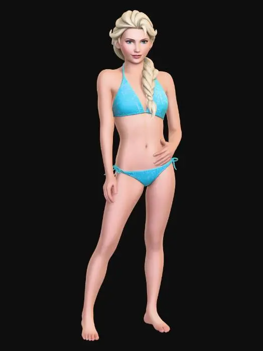 3D model for Ice Princess in a Blue Bikini