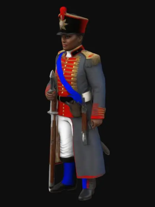 3D model for  a full size character , dominican general Pedro Santana 
