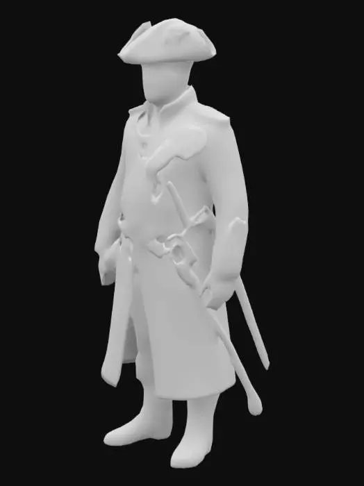 3D model for  a full size character , dominican general Pedro Santana 