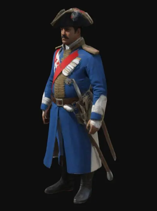 3D model for  a full size character , dominican general Pedro Santana 