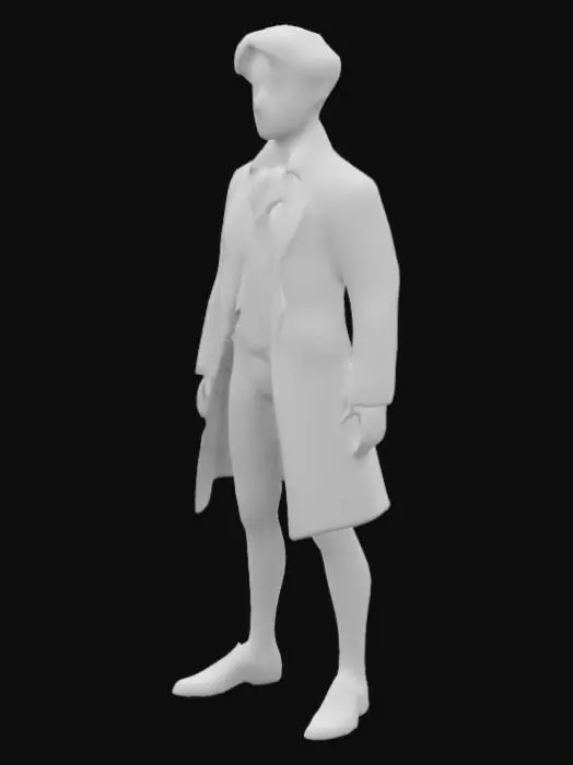 3D model for character in T  pose. 

a xix century high definition representation of juan pablo duarte y diez
age 25 years old