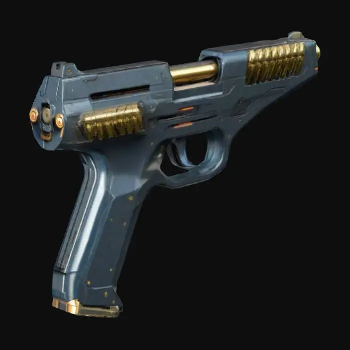 3D model for Semi automatic futuristic stylized pistol with ammo capacity of 14