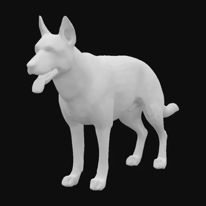3D model for a german shepherd dog with standard red and black coating