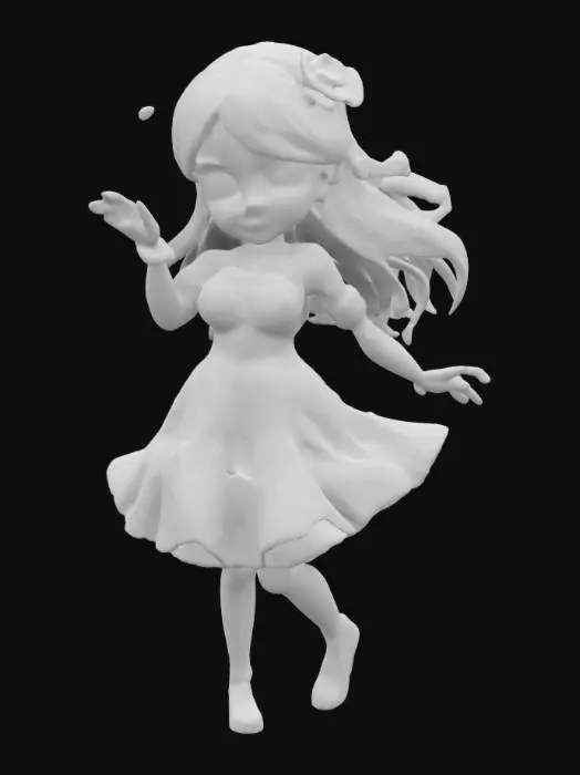 3D model for 3d girl in celebration