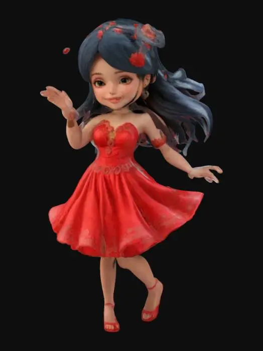3D model for 3d girl in celebration