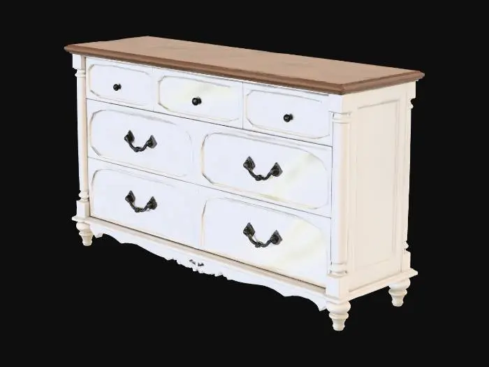 3D model for Classic White Dresser