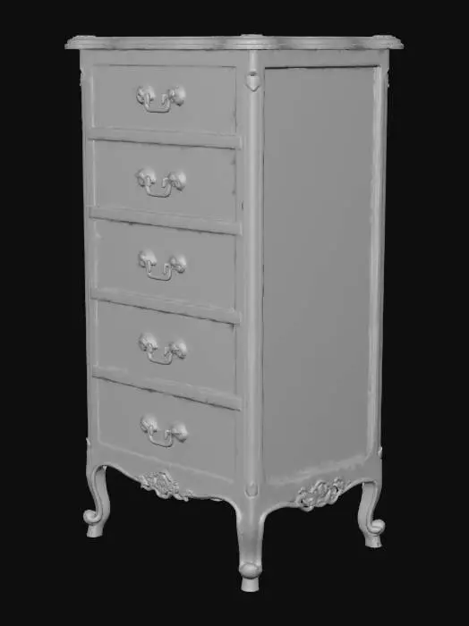 3D model for Vintage White Dresser