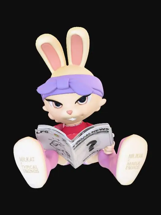 3D model for Bunny Reading News.