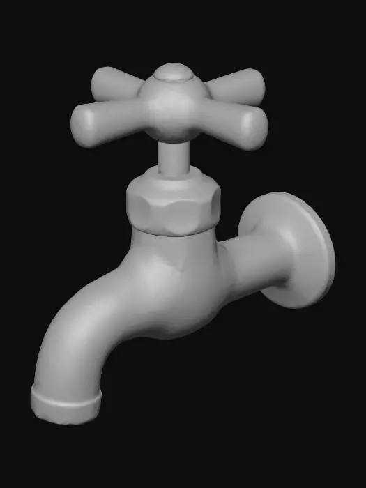 3D model for Vintage Faucet Illustration