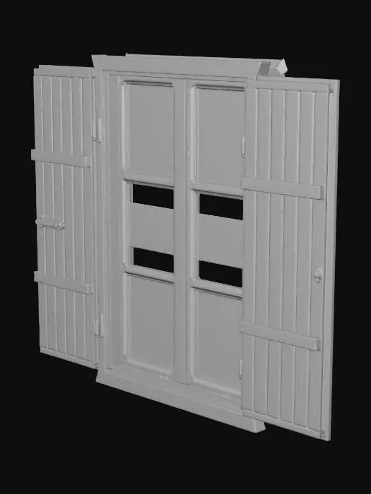 3D model for Blue Shutters Open
