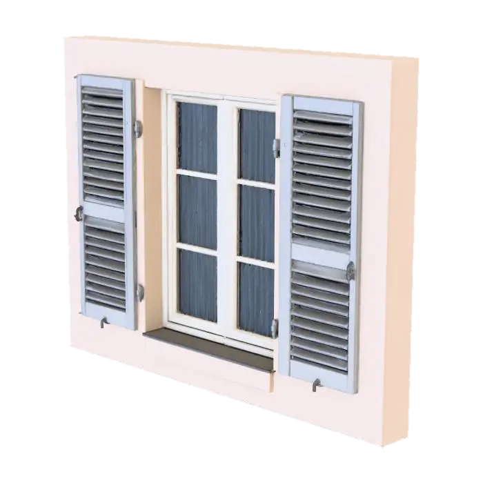 Window with Shutters 3D model, vytvořený pomocí AI