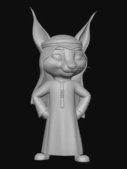 3D model for Arabian Cat in a Thobe