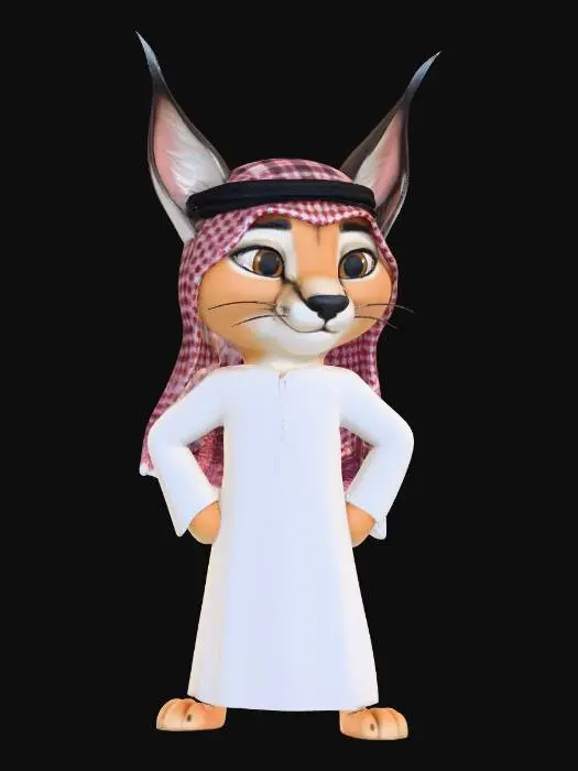3D model for Arabian Cat in a Thobe