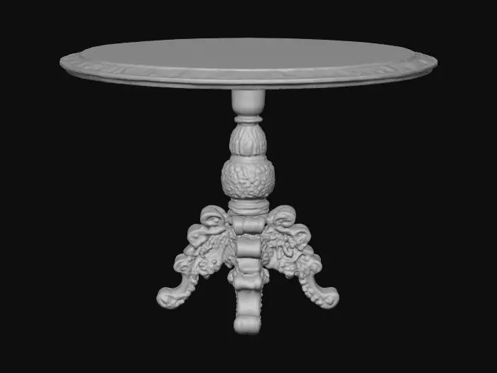 3D model for Ornate round table with carved pedestal