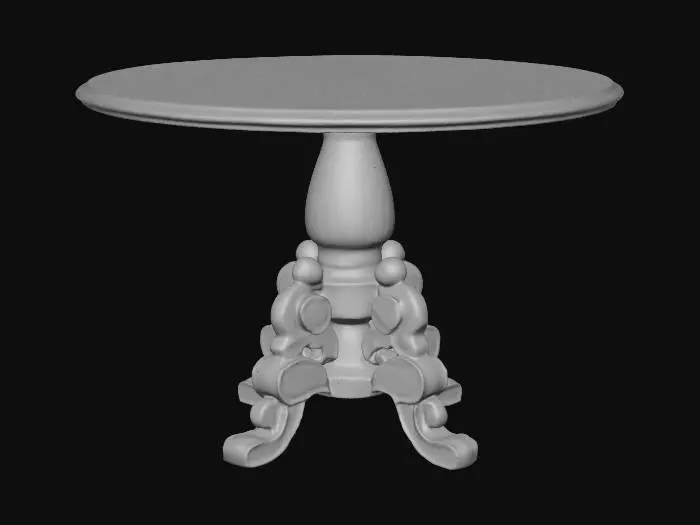 3D model for Ornate round table with carved pedestal