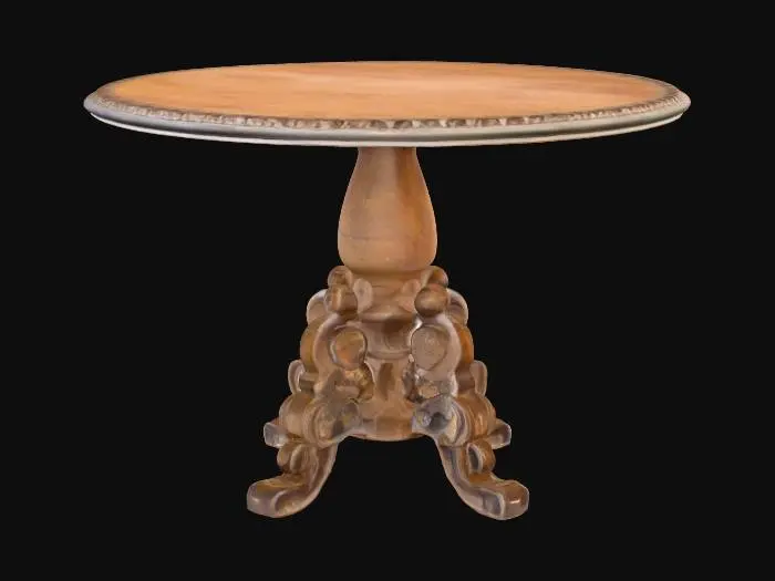 3D model for Ornate round table with carved pedestal