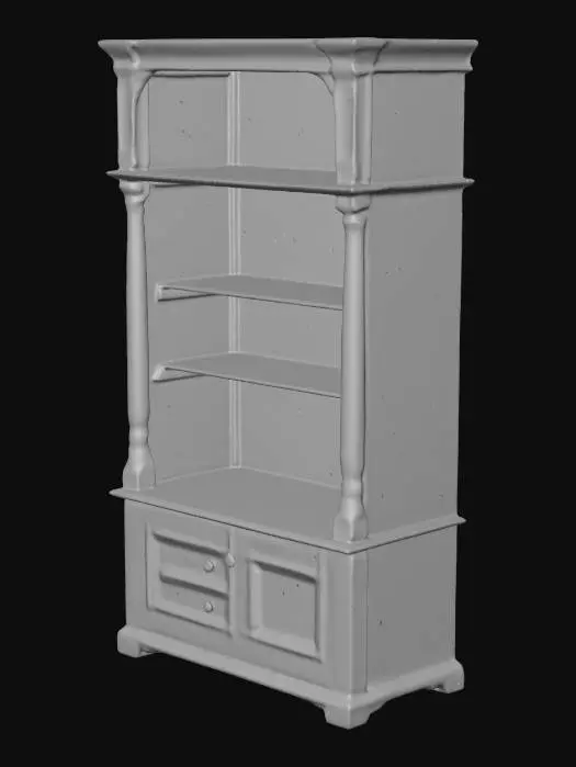 3D model for Antique carved oak bookcase