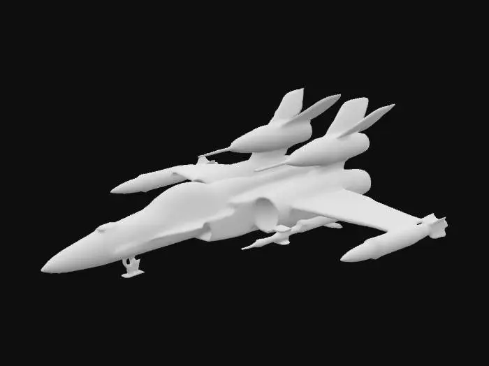 3D model for spaceshuttle, military, scifi, sleek with two wings, weaponed