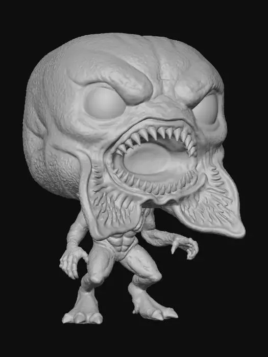 3D model for vygeneruj mi trojrozmerny obraz demogorgona ze serialu Stranger Things v motivu Funko Pop postavičky