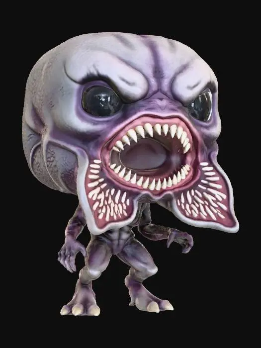 3D model for vygeneruj mi trojrozmerny obraz demogorgona ze serialu Stranger Things v motivu Funko Pop postavičky