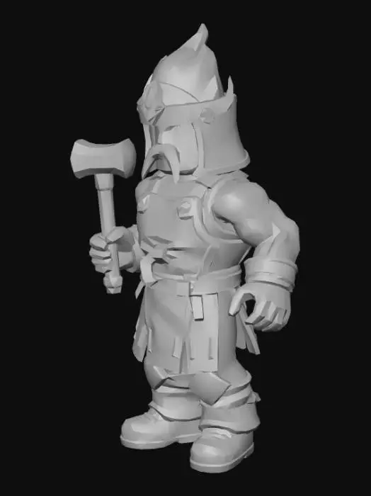 3D model for A Roblox Blacksmith holding a mighty hammer